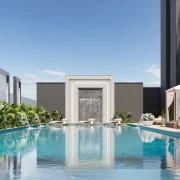 The Aeternitas Tower will have amenities for residents such as gym, yoga studio, cinema, and swimming pool, pictured in this digital rendering.