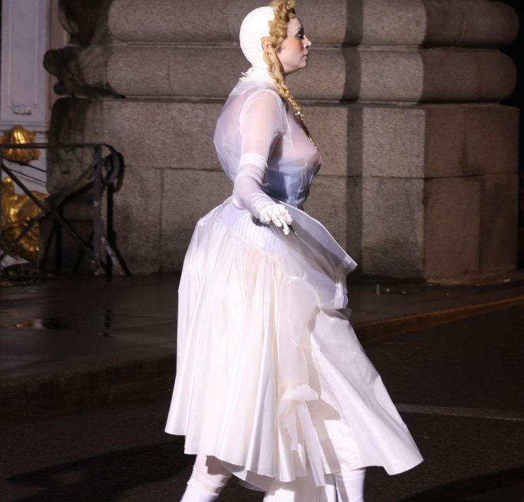 Gwendoline Christie closes the Maison Margiela couture show