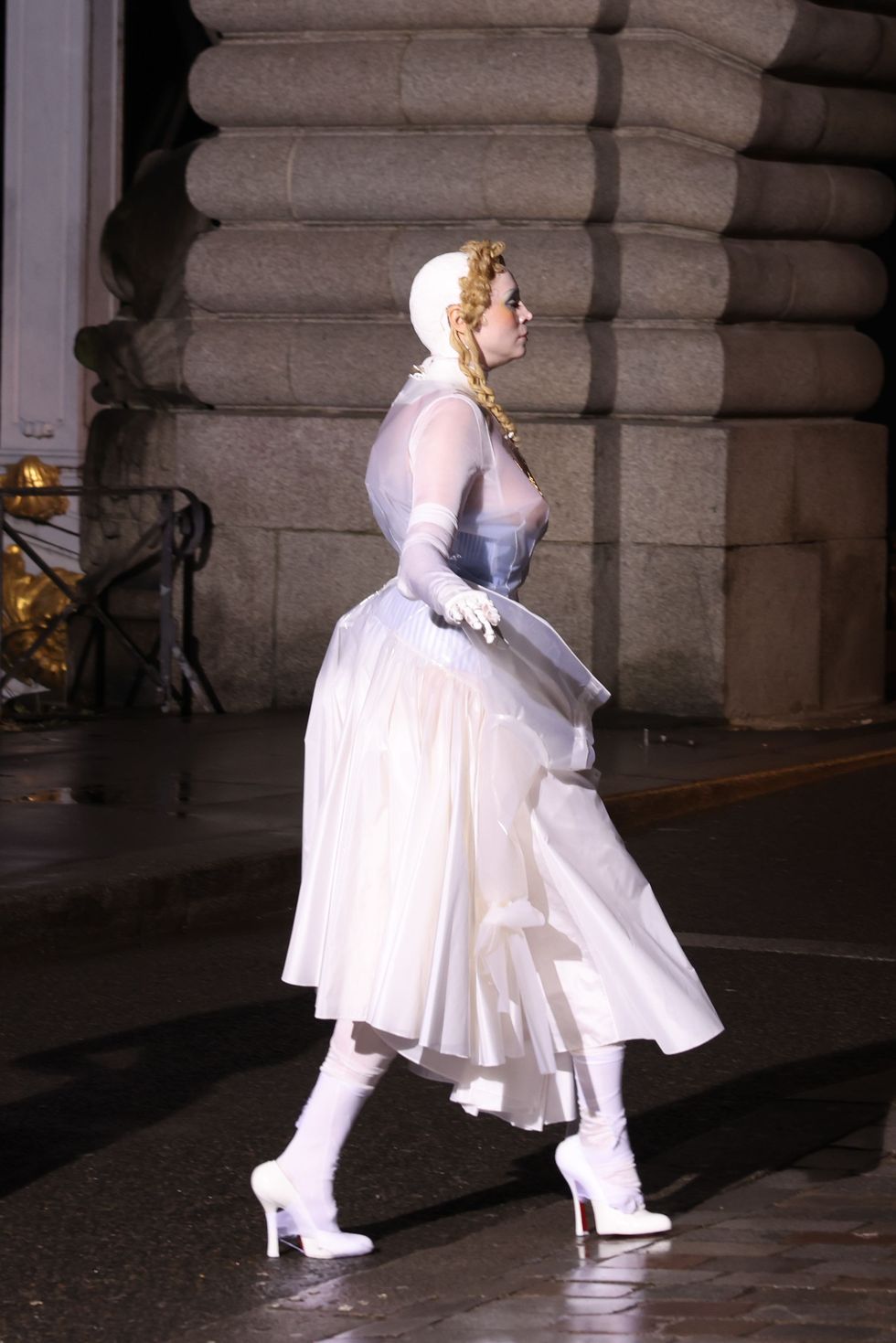 Gwendoline Christie closes the Maison Margiela couture show