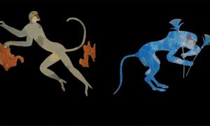 ماهو لغز " القرود الزرقاء " فى اللوحات الجدارية اليونانية القديمة