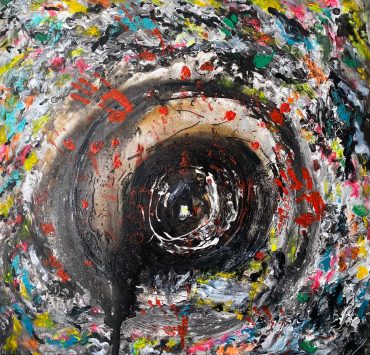 الفنانة التشكيلية لمياء منهل تستجدي الخالق بلوحة فنية من واقع جائحة كورونا