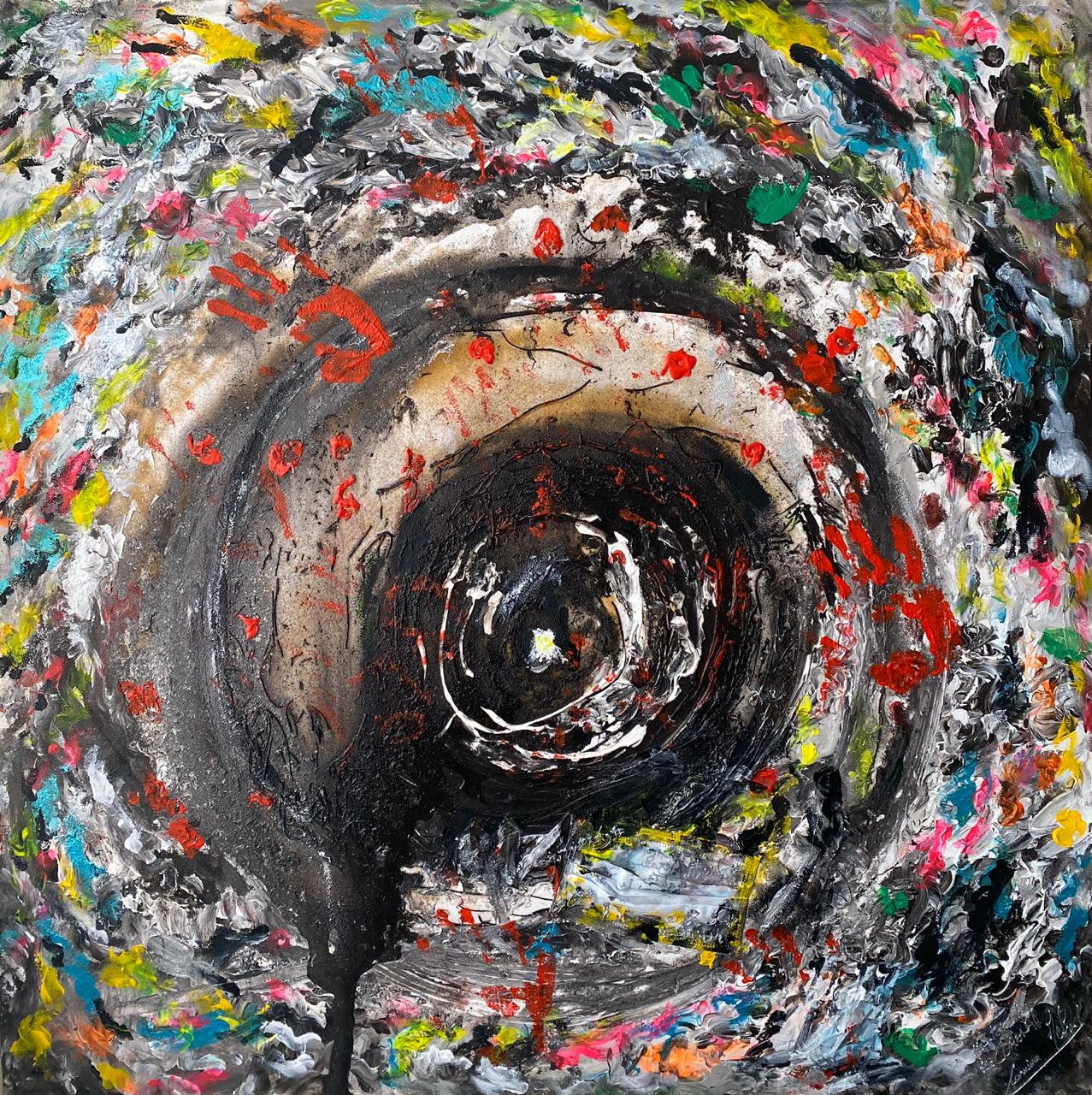 الفنانة التشكيلية لمياء منهل تستجدي الخالق بلوحة فنية من واقع جائحة كورونا