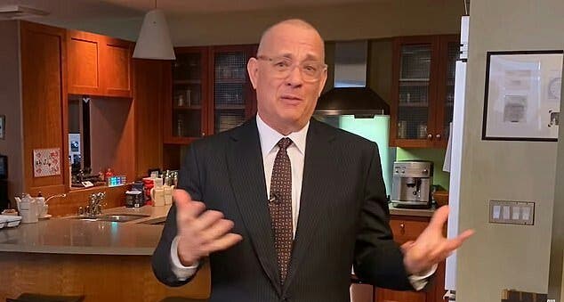 توم هانكس في أول ظهور تلفزيوني له بعد تعافيه.من فايروس كورونا