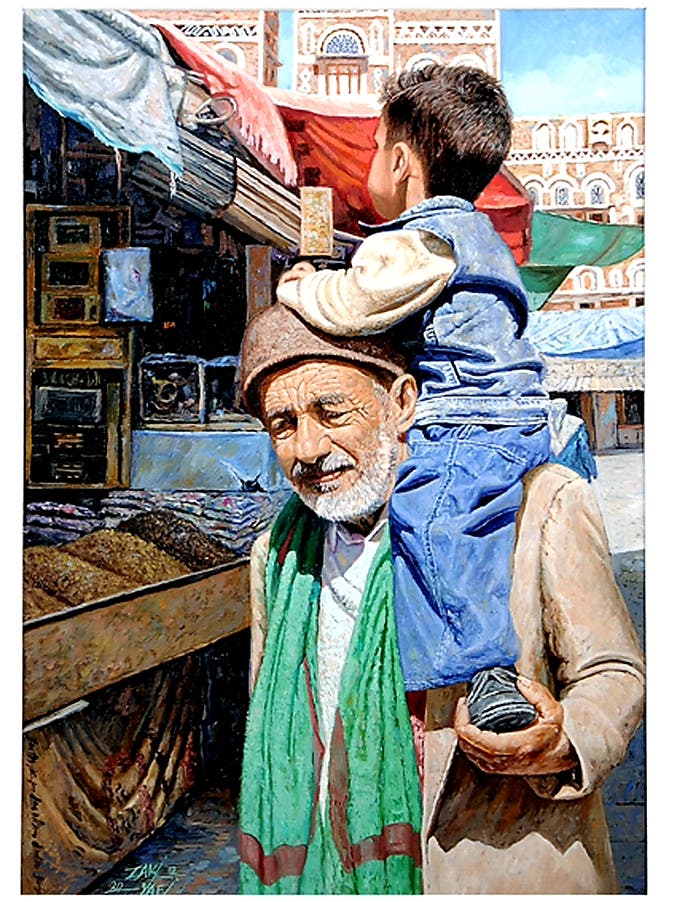 شاهد لوحات الفنان اليمني (زكي اليافعي ) الملقب برسام البسطاء