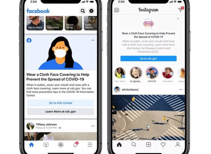 فيسبوك وإنستغرام ستذكِّرانك بارتداء القناع للوقاية من كورونا