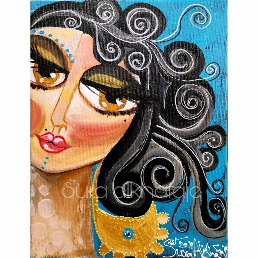 الفنانة التشكيلية. سرى الخفاجي أستند على ضرورة تقديم التراث العراقي بصورة حديثة تسحر عين المُتلقي