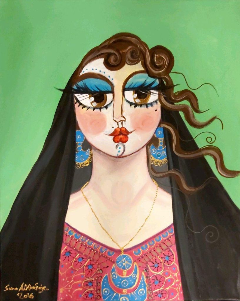 الفنانة التشكيلية. سرى الخفاجي أستند على ضرورة تقديم التراث العراقي بصورة حديثة تسحر عين المُتلقي