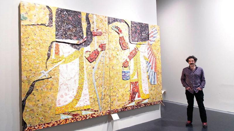 الفنان مايكل راكوفيتز يعيد استكشاف قطع أثرية دمرت ونهبت من العراق