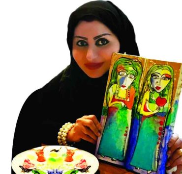 خلود الجابري:تواجه «كورونا» بلوحات عن الحب والتسامح