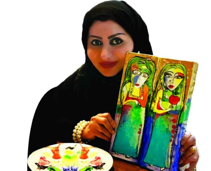 خلود الجابري:تواجه «كورونا» بلوحات عن الحب والتسامح