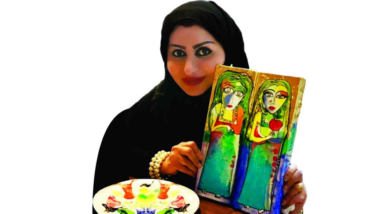 خلود الجابري:تواجه «كورونا» بلوحات عن الحب والتسامح