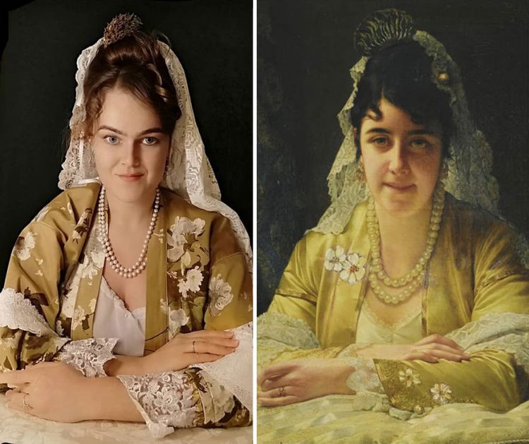 روسية تبدع فى تحدى محاكاة اللوحات العالمية وتدخل يومها الـ 142