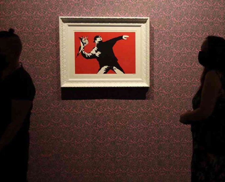 معرض جديد لفنان الشارع الشهير بانسكي في روما.تحت عنوان إحتجاج بصري