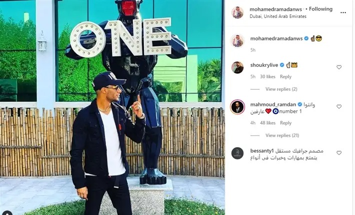 محمد رمضان يثير الجدل بـ تمثال "النمبر 1" في دبي