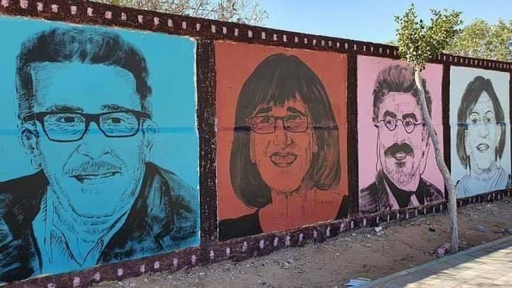 جدارية لرواد الفن المغربي تزين شوارع مدينة العيون