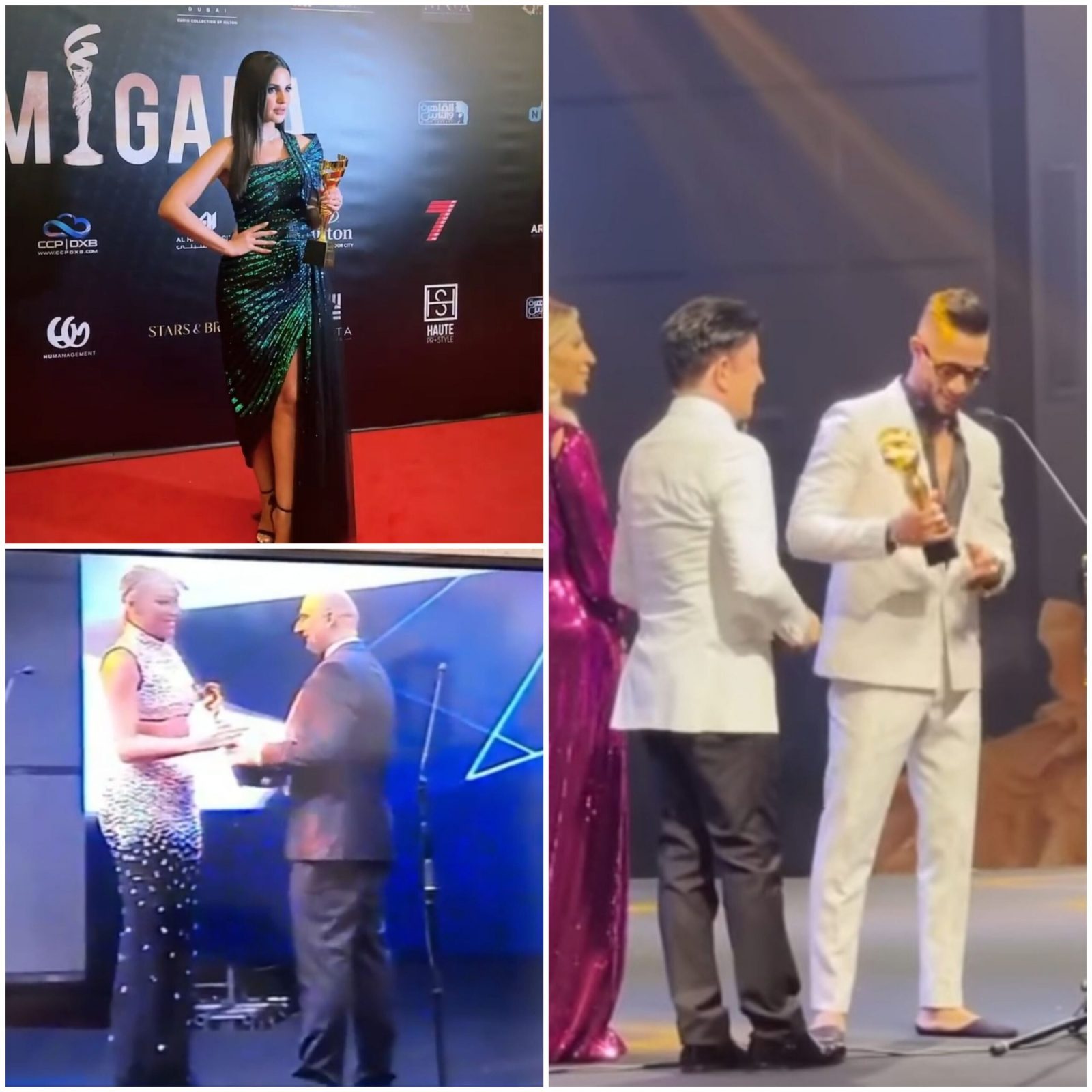 تكريم محمد رمضان ودرة ومايا دياب في EMI GALA