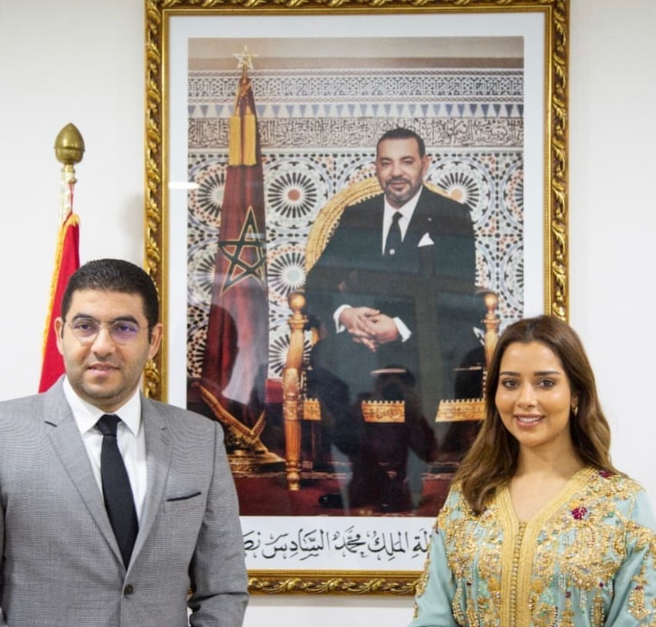 بقفطان مغربي.. بلقيس تلتقي وزير الثقافة مهدي بنسعيد