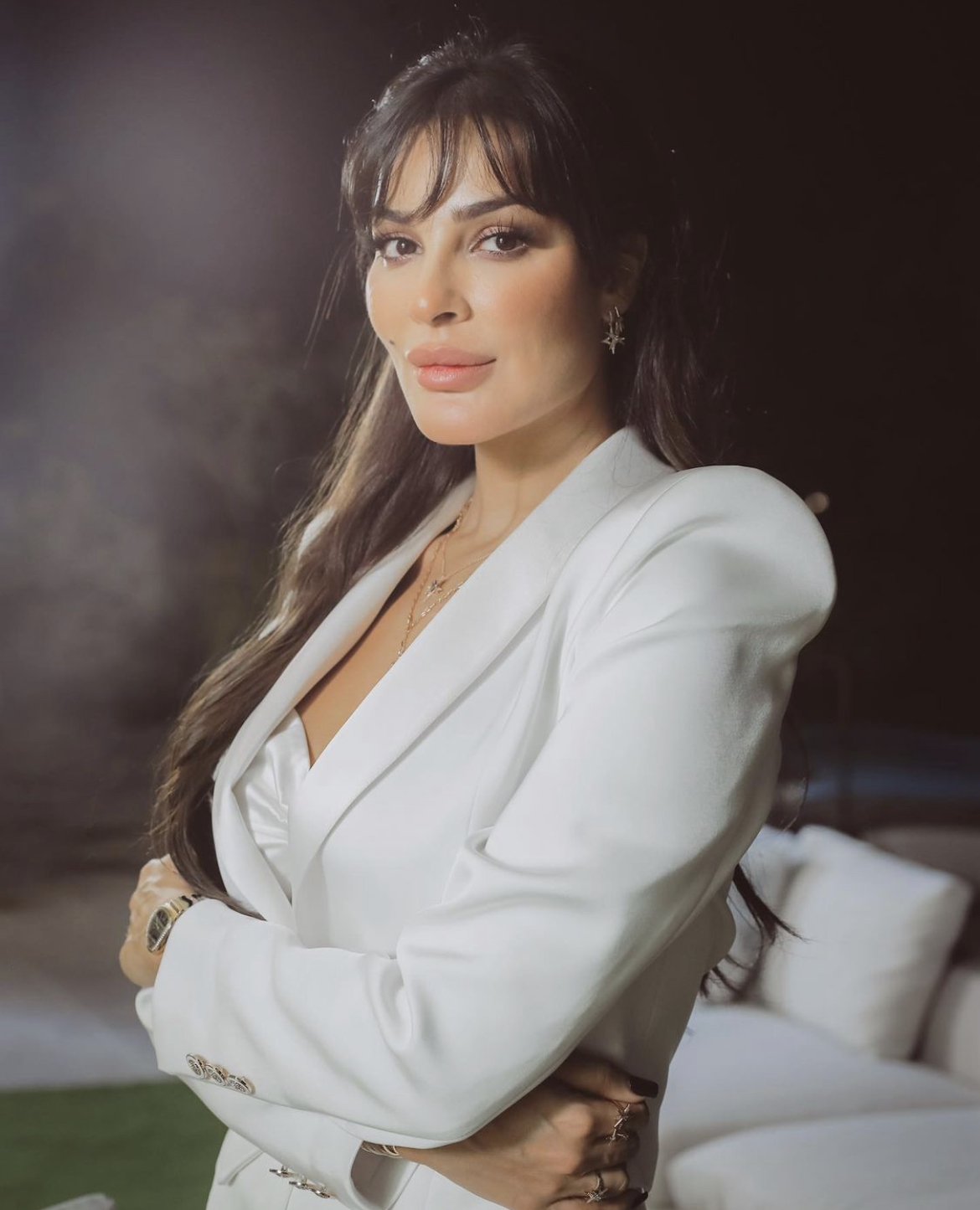 نادين نسيب نجيم تكشف عن نصيحة غسان مسعود لها أثناء اجتماعهما بأحد المسلسلات