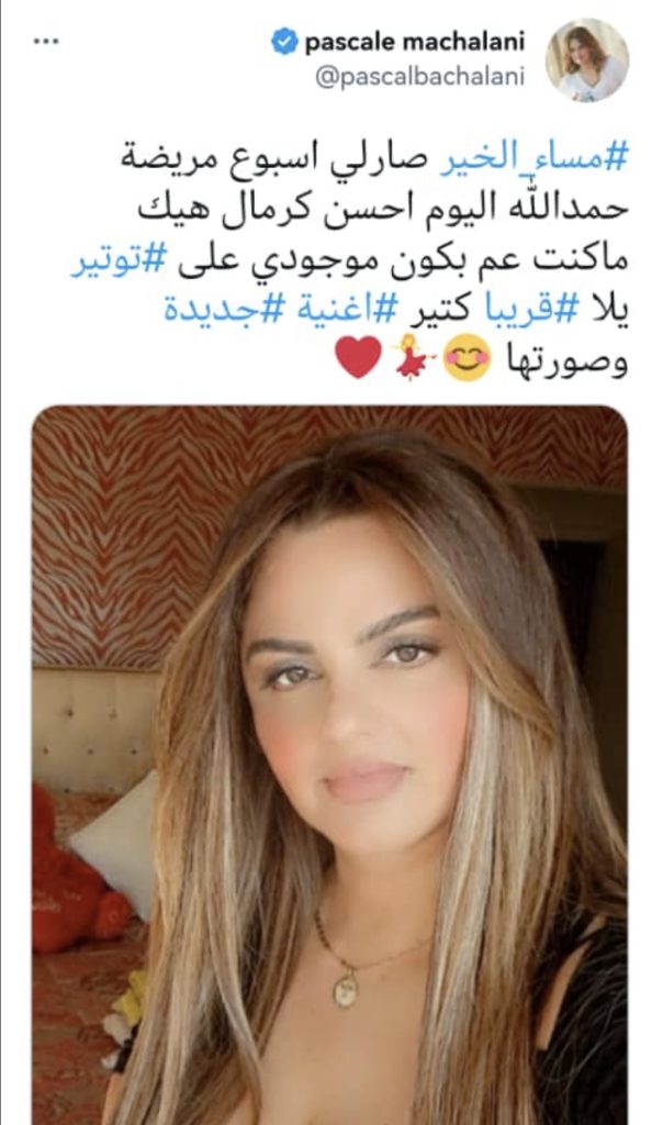باسكال مشعلاني تعود لنشاطها الفني وتكشف سبب غيابها