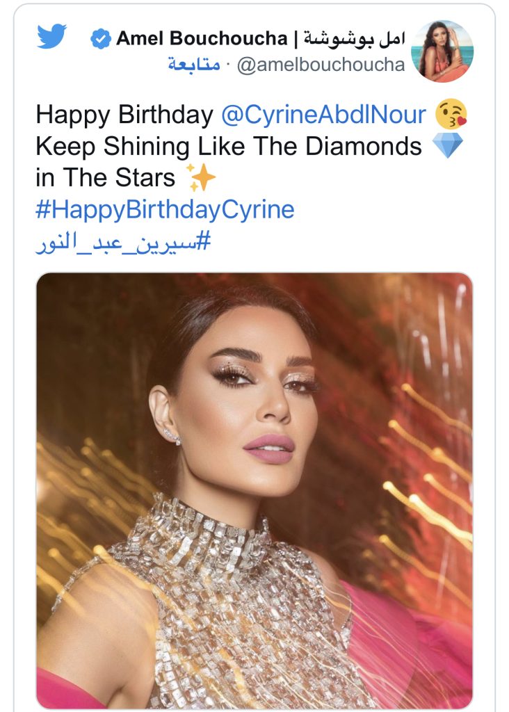سيرين عبد النور تحتفل بعيد ميلادها خارج لبنان