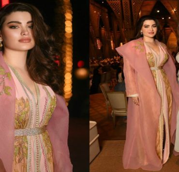 روان بن حسين في إطلالة خاطفة من تصميم المغربية سلمى بن عمر