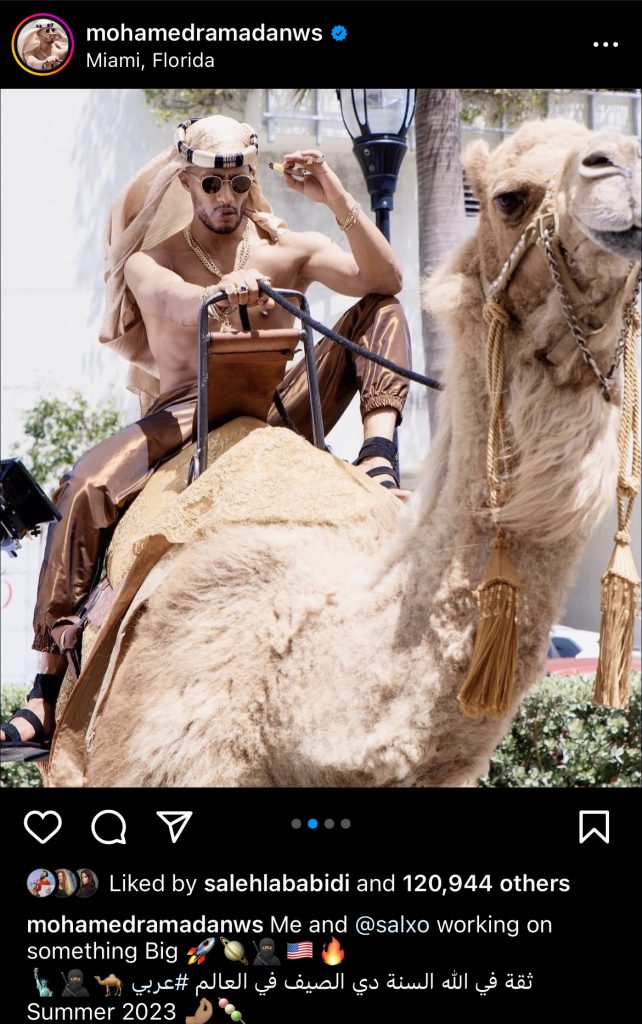 جمل عربي لأول مرة في شوارع ميامي.. والسبب محمد رمضان