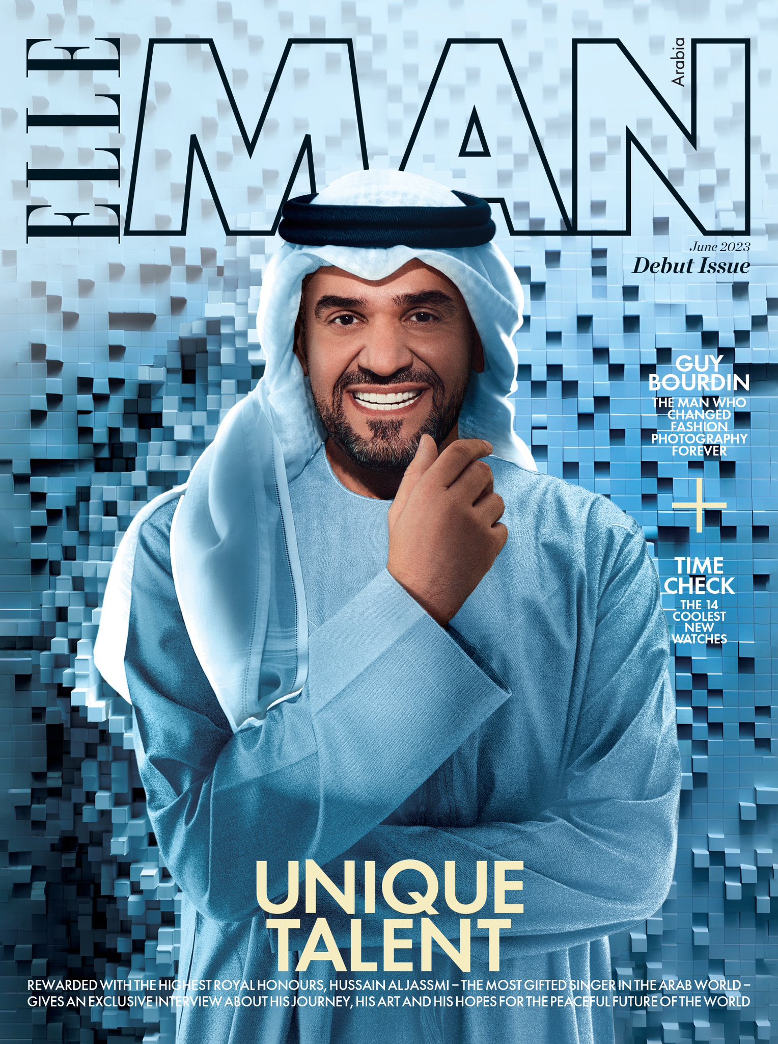 حسين الجسمي نجم غلاف العدد الأول من “Elle Man Arabia”