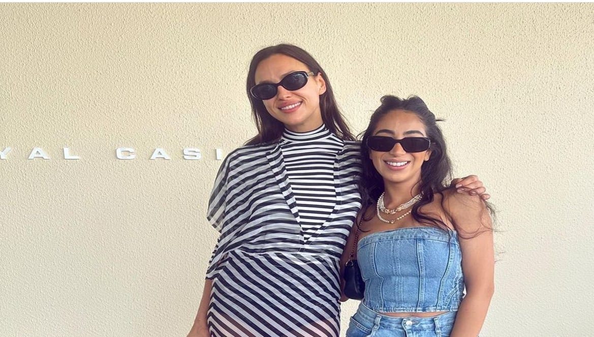 ماريا نديم سعيدة بلقاء عارضة الأزياء الشهيرة "إيرينا شايك"-صورة