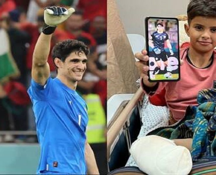 حارس مرمى منتخب المغرب يحقق حلم طفل من غزة