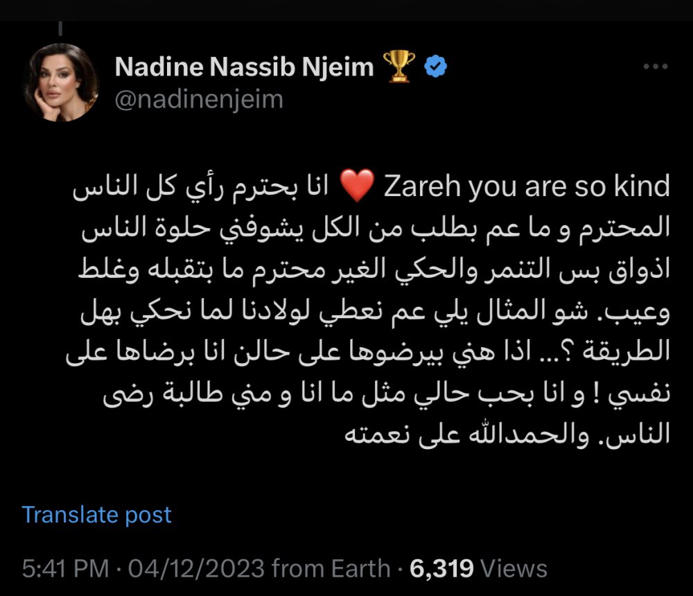 حملة تنمر جديدة تلاحق نادين نسيب نجيم